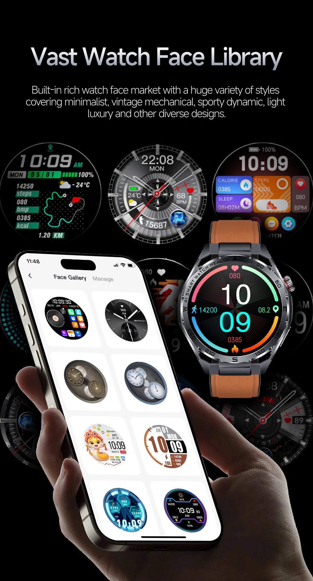 Nuevo Reloj Inteligente Médico con IA para Oxígeno en Sangre 2026, ECG Preciso, Ácido Úrico, Presión Arterial, Grasa Corporal, Fitness, Resistente al Agua