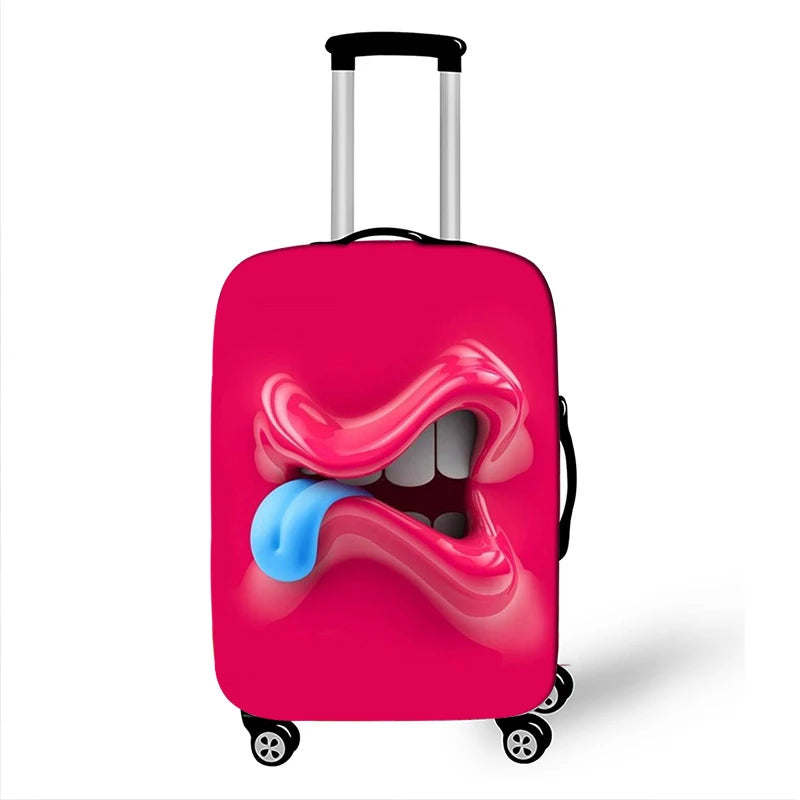 Funda antipolvo para maleta de viaje con expresión divertida, funda protectora para equipaje para cubierta de carrito de 18-32 pulgadas, accesorios de viaje