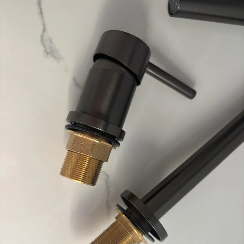 Grifo de baño de agua fría y caliente con cuerpo de cobre, juego de 2 piezas, grifo mezclador para lavabo