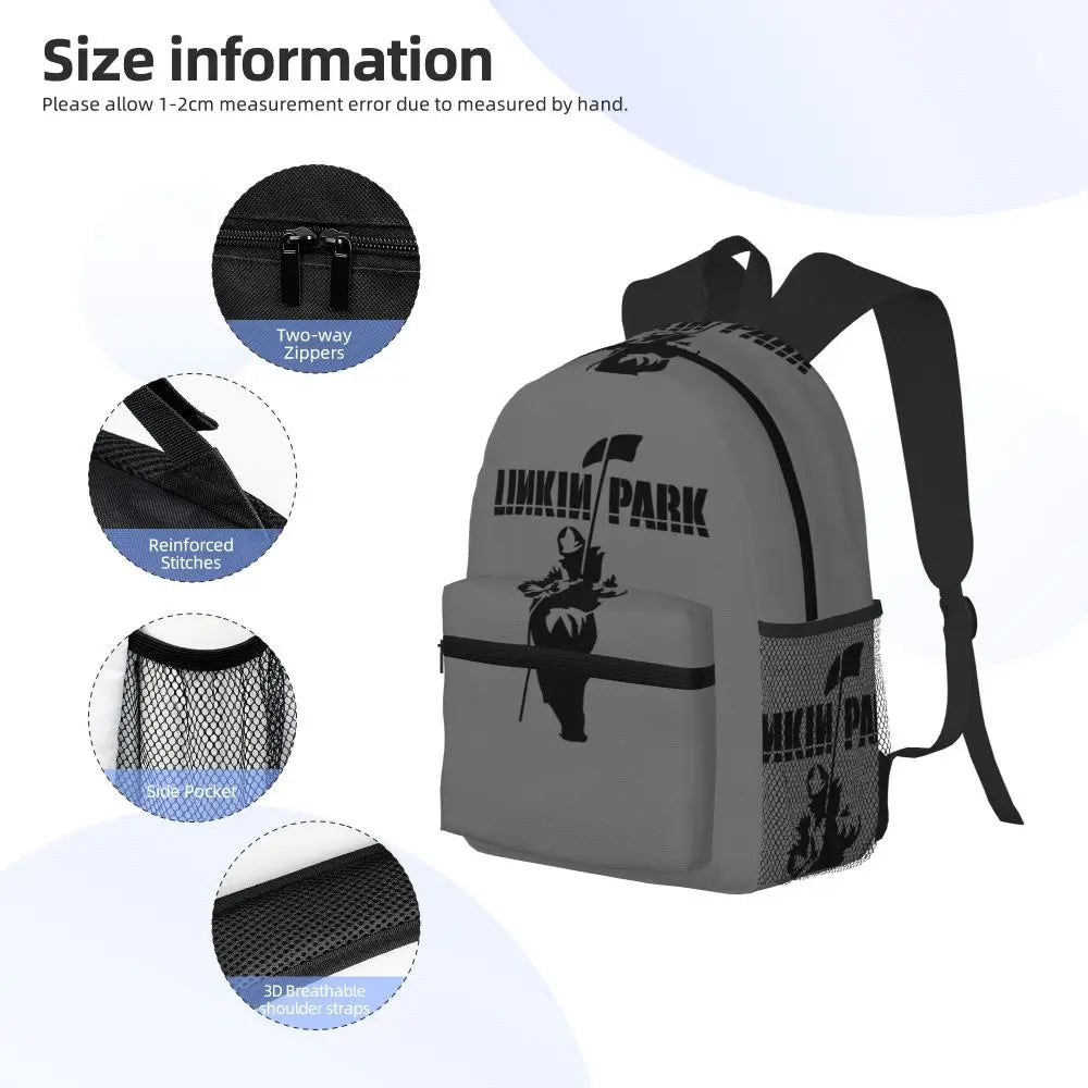 L-Linkin-S P-Park-S Band Mochila para estudiantes Mochila escolar Mochila de viaje para senderismo para niños y niñas Mochila de moda Bolsos de hombro