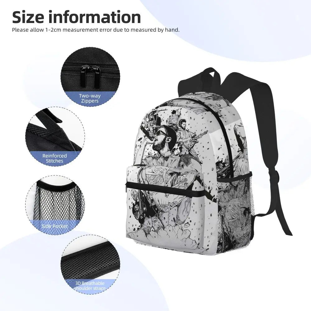 L-Linkin-S P-Park-S Band Mochila para estudiantes Mochila escolar Mochila de viaje para senderismo para niños y niñas Mochila de moda Bolsos de hombro