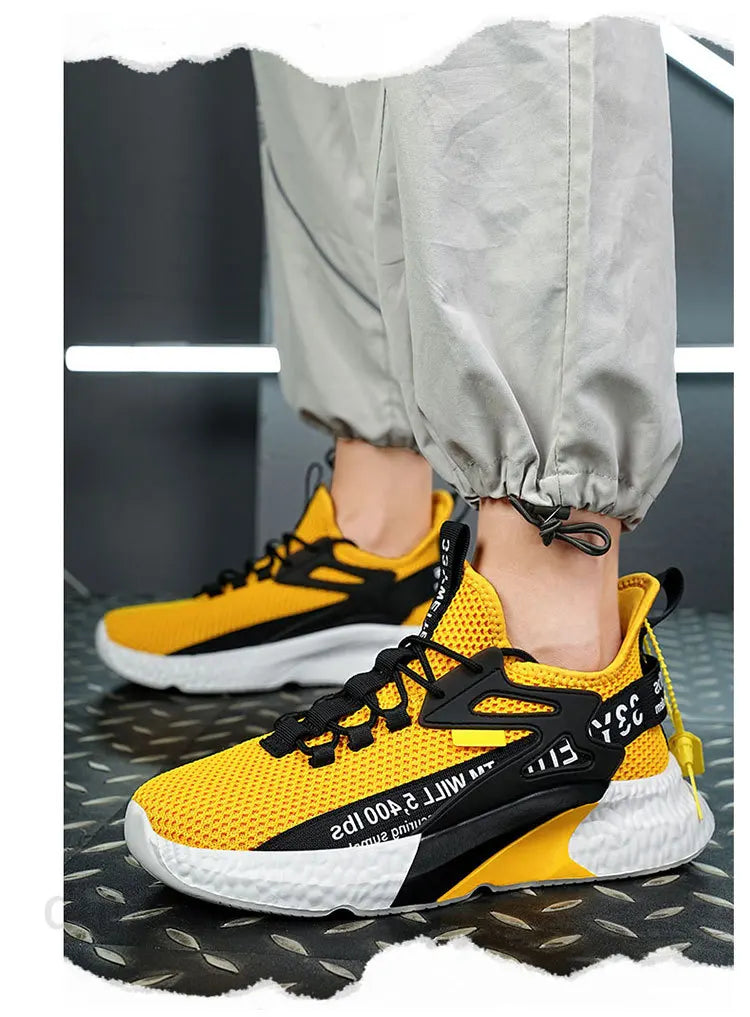 Zapatos nuevos para hombre, zapatillas ligeras informales a la moda para correr, ocio elástico, malla para exteriores, deportes de verano, tenis, hombre para caminar, talla 2025