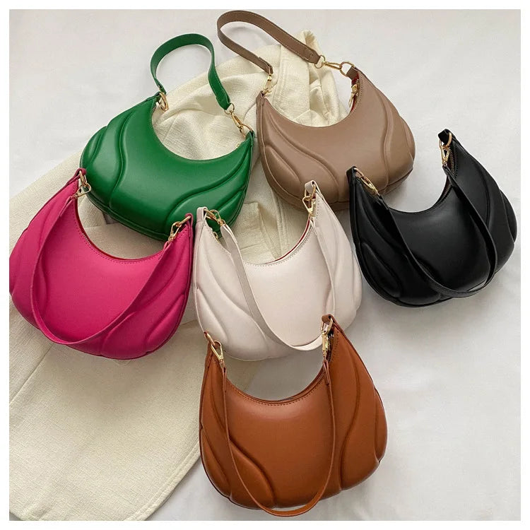 Elegante bolso de axila de cuero de Pu en relieve para mujer, bolso de hombro, bolso de mano de moda, bolso cruzado versátil para ir al trabajo