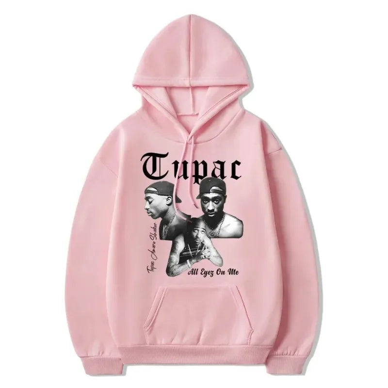 Sudadera con capucha de rapero Tupac 2pac para hombre y mujer, ropa, sudadera, sudaderas con capucha para hombre y mujer, sudaderas con estampado de letras a la moda, sudaderas holgadas e informales