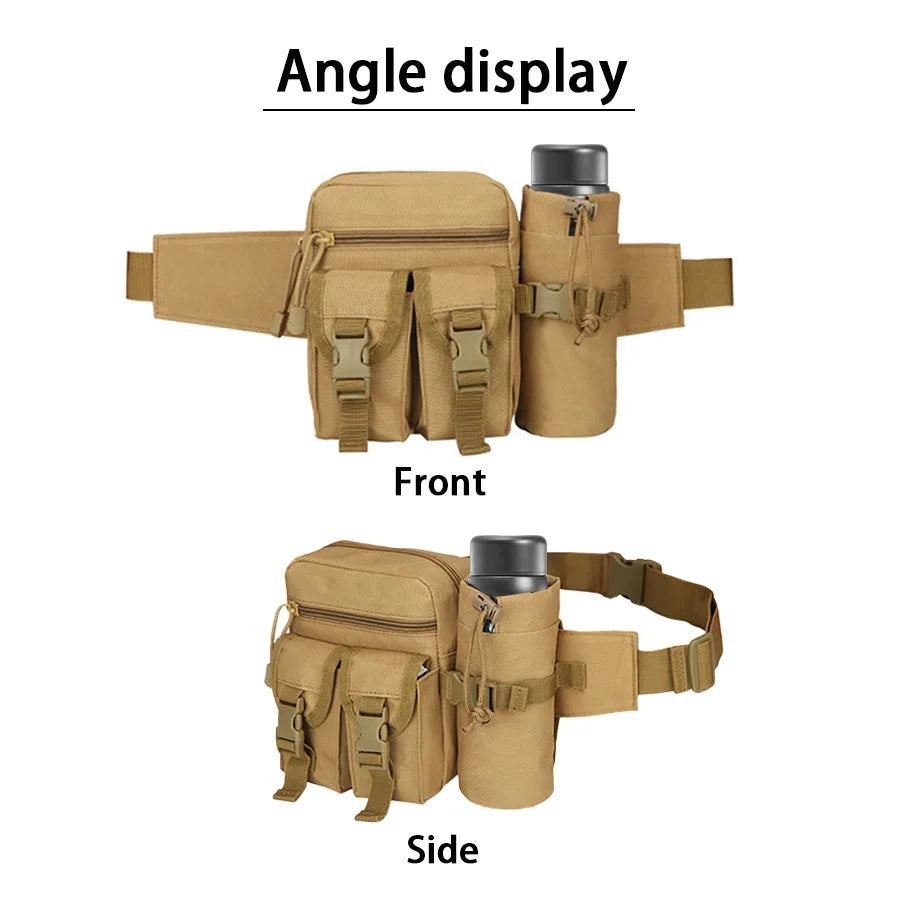 Riñonera Deportiva con Portabotella – Desmontable, para Trekking, Camping y Ciclismo
