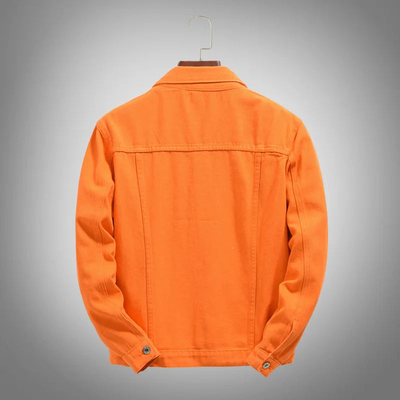 Nuevas Chaquetas Vaqueras Moradas de Moda para Hombre con Agujeros, Abrigos de Mezclilla Sólidos para Primavera y Otoño, Chaquetas Vaqueras Casuales de Algodón para Hombre, Tallas hasta 5XL