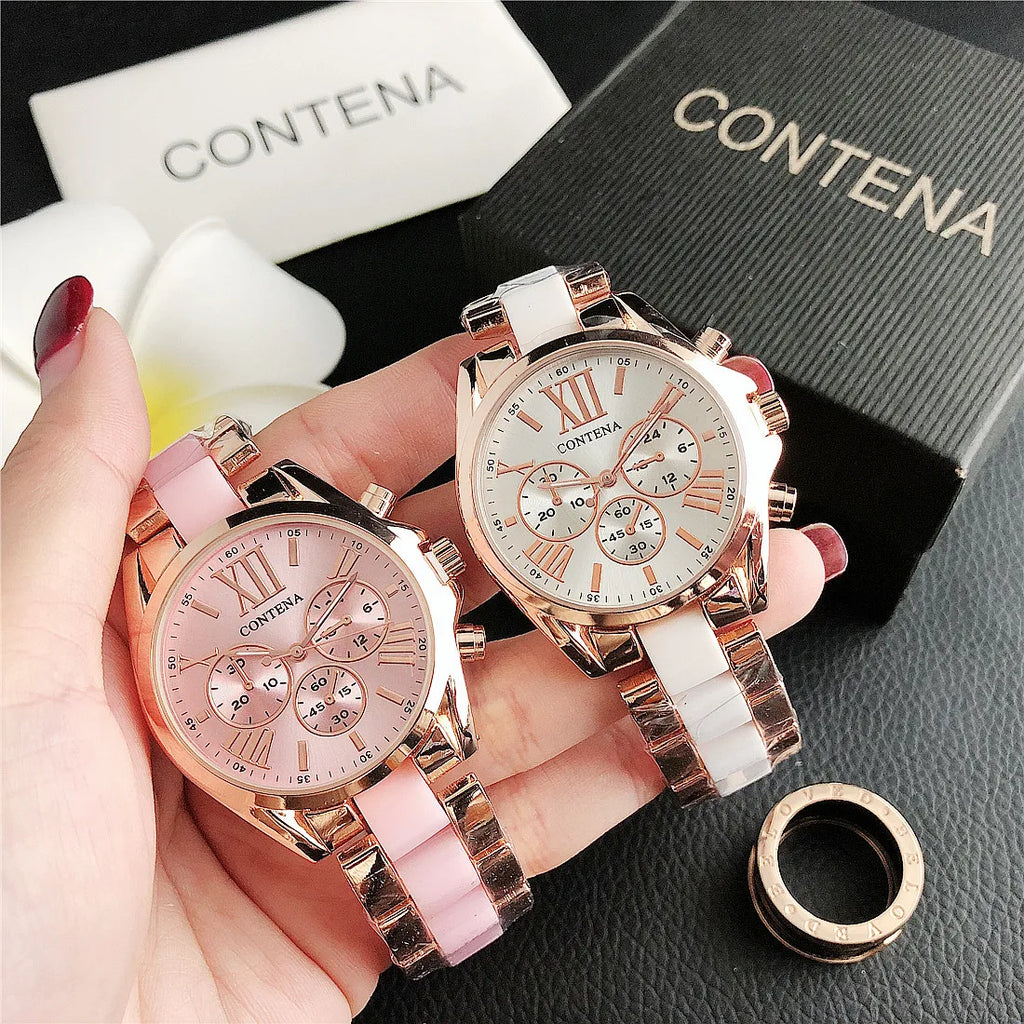 CONTENA Top Brand Luxury Watches for Women Fashion Creative Steel Bracelet Women's Watches Ladies Quartz Watch Reloj Mujer