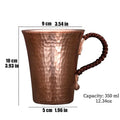 Taza de café y tapa de cerveza de cobre puro, taza de leche con disco, mango tejido Retro hecho a mano, vasos para beber de 350ml, regalos para parejas