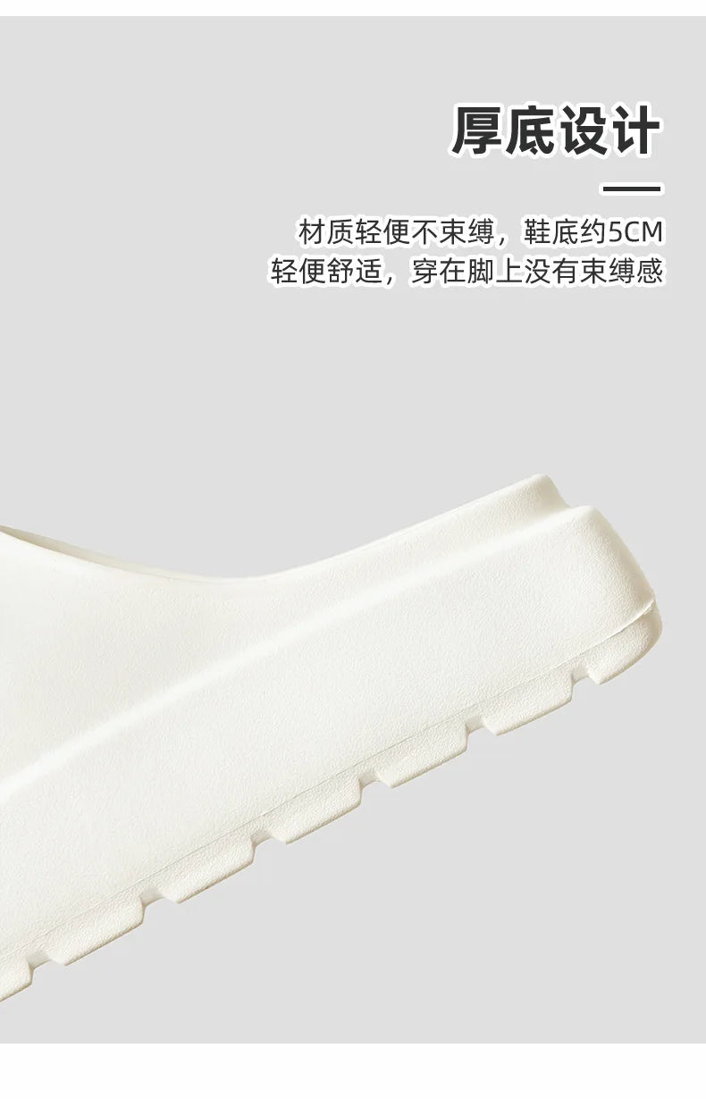 Comwarm, zapatillas de plataforma para mujer, sandalias suaves de suela gruesa de EVA, zapatillas de tacón plano de fondo alto a la moda, chanclas informales antideslizantes para casa