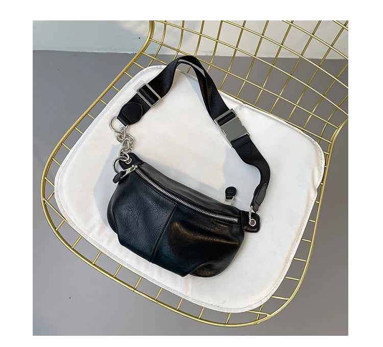 Bolso de pecho femenino, bolsos cruzados con cadena para mujer, nuevos bolsos de hombro, riñonera pequeña de cuero PU para mujer, cartera para teléfono
