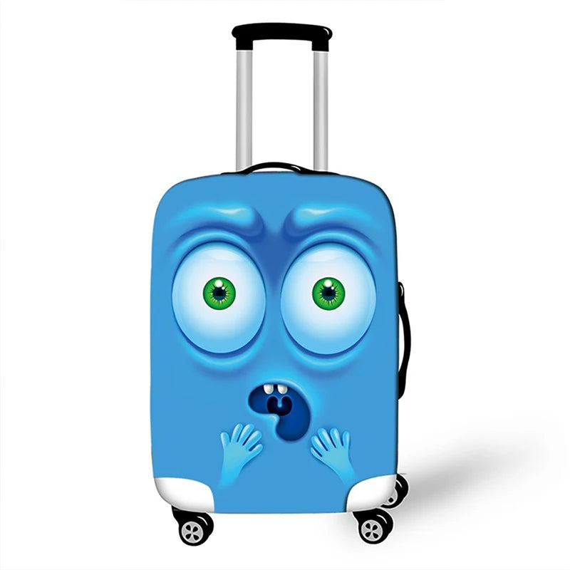 Funda antipolvo para maleta de viaje con expresión divertida, funda protectora para equipaje para cubierta de carrito de 18-32 pulgadas, accesorios de viaje