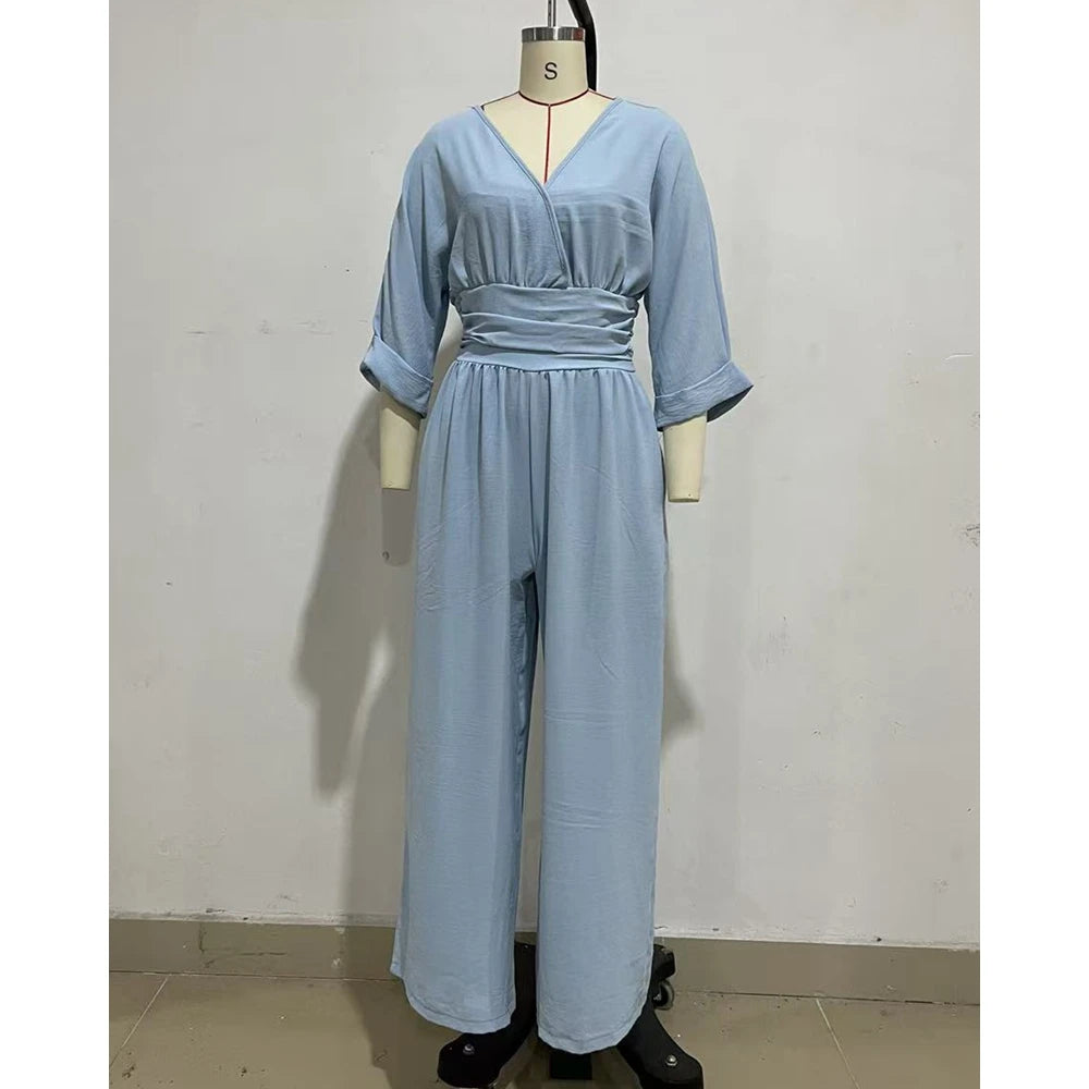 Mono Irregular fruncido sin mangas con cuello redondo liso para mujer con bolsillos, peleles amarillos de pierna recta para verano, trajes de calle