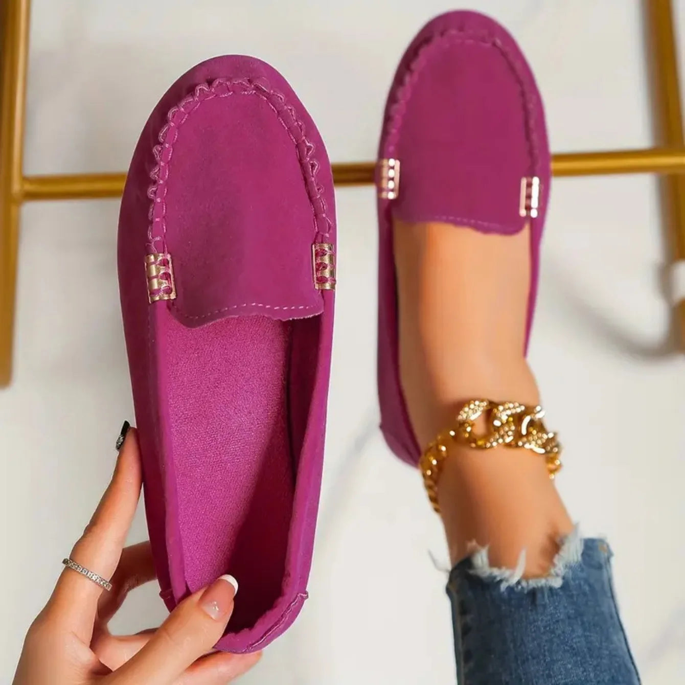 Mocasines De primavera y otoño, zapatillas resistentes al desgaste, Zapatos informales para Mujer, mocasines planos suaves antideslizantes a la moda, Zapatos De Mujer