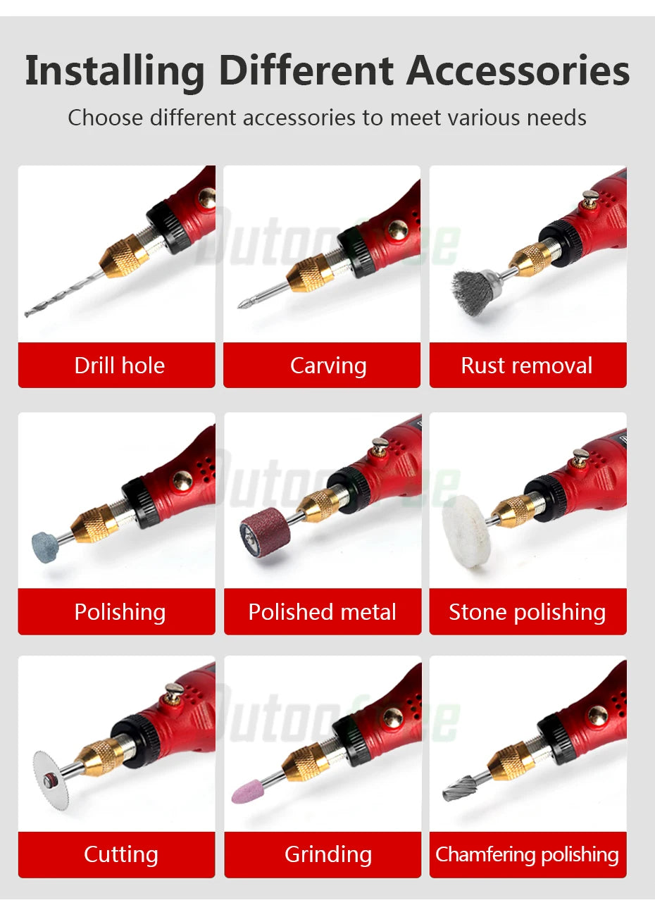 Mini taladro inalámbrico de 3,7 V, pluma de pulido y grabado, Kit de herramientas rotativas inalámbricas USB, pluma de grabado para carpintería, herramientas Dremel DIY 16000r