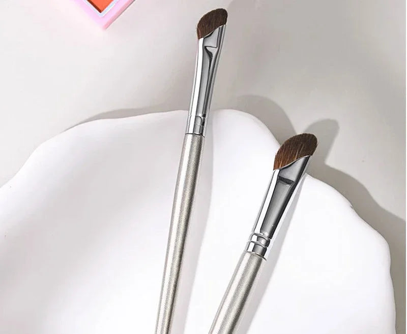 Pincel para Contorno de Nariz, Pincel Plano para Contorno de Nariz, Pincel Angulado para Maquillaje de Contorno, Pincel de Pelo Natural Angulado para Difuminar Sombras