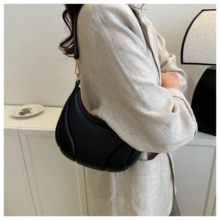Elegante bolso de axila de cuero de Pu en relieve para mujer, bolso de hombro, bolso de mano de moda, bolso cruzado versátil para ir al trabajo