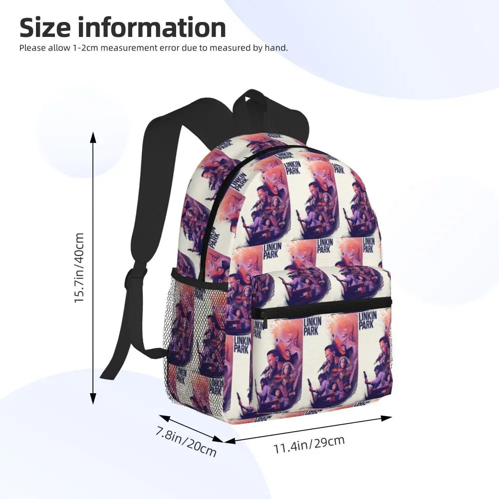 L-Linkin-S P-Park-S Band Mochila para estudiantes Mochila escolar Mochila de viaje para senderismo para niños y niñas Mochila de moda Bolsos de hombro
