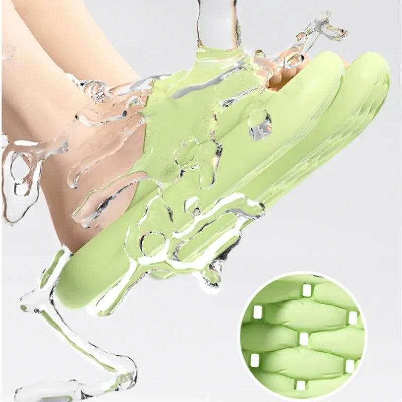 Zapatillas de casa para baño con fugas, zapatilla de ducha de secado rápido, chanclas de playa ligeras y con fugas, toboganes de natación para mujer