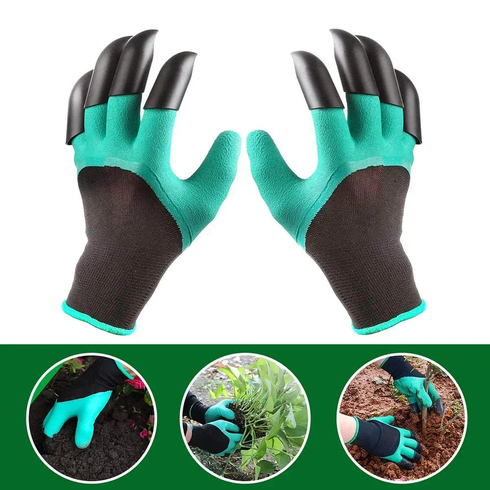 Juego de Herramientas de jardín con paleta, rastrillo de mano cultivador, paleta de trasplante, guantes de jardinería para deshierbe, aflojamiento del suelo, paquete de 4