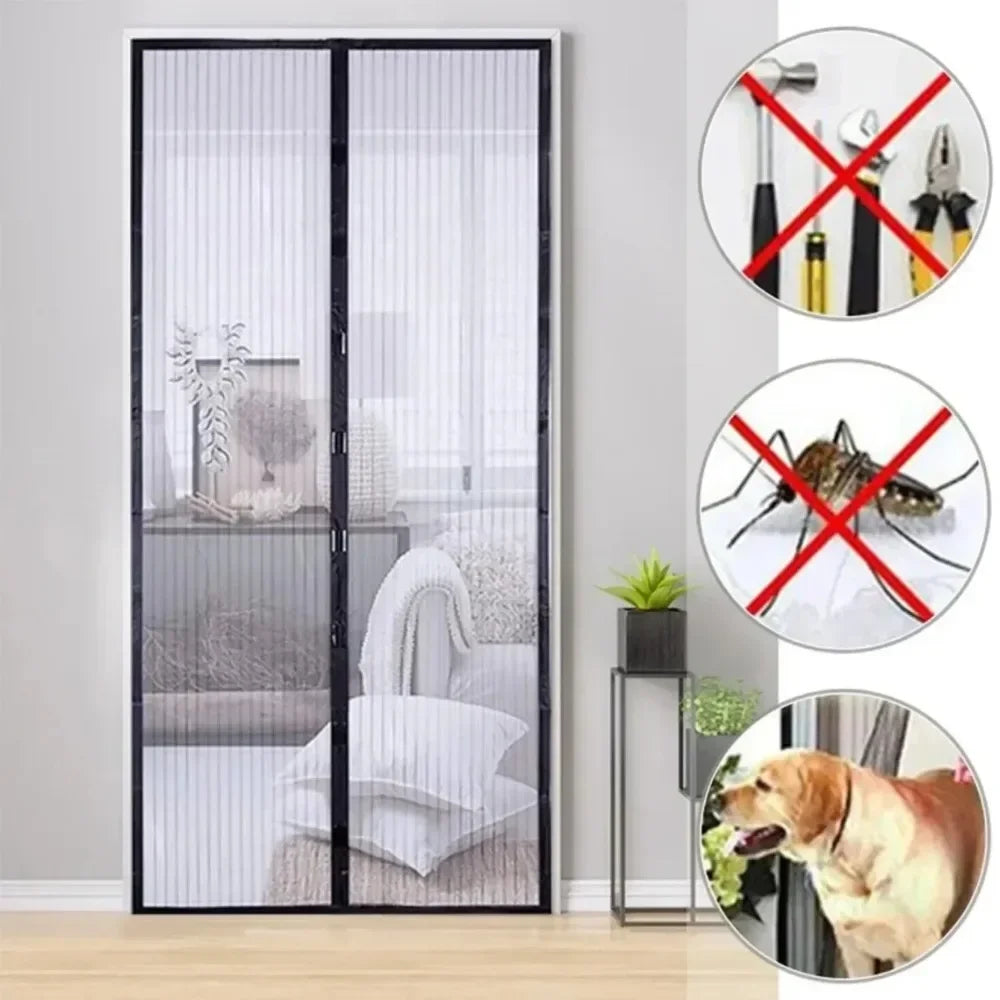 Mosquitero Magnético para Puerta y Ventana – Cierre Automático, Sin Perforaciones, 90/100cm