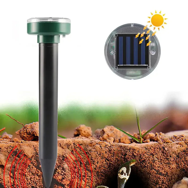 Ahuyentador Solar Ultrasónico de Roedores y Topos – IP44, LED, Pack x4