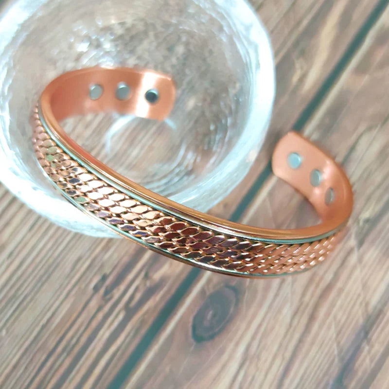 Pulsera magnética de cobre puro para hombres, imanes ajustables para artritis, brazalete para mujeres, terapia, brazaletes de energía para la salud, triangulación de envíos/al por mayor