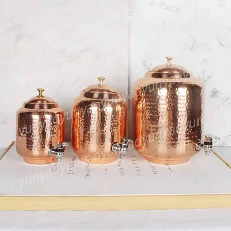 Vintage Southeast Asian Handmade Copper Water Pitcher for Serving Cold Water in Dining Rooms and Bars