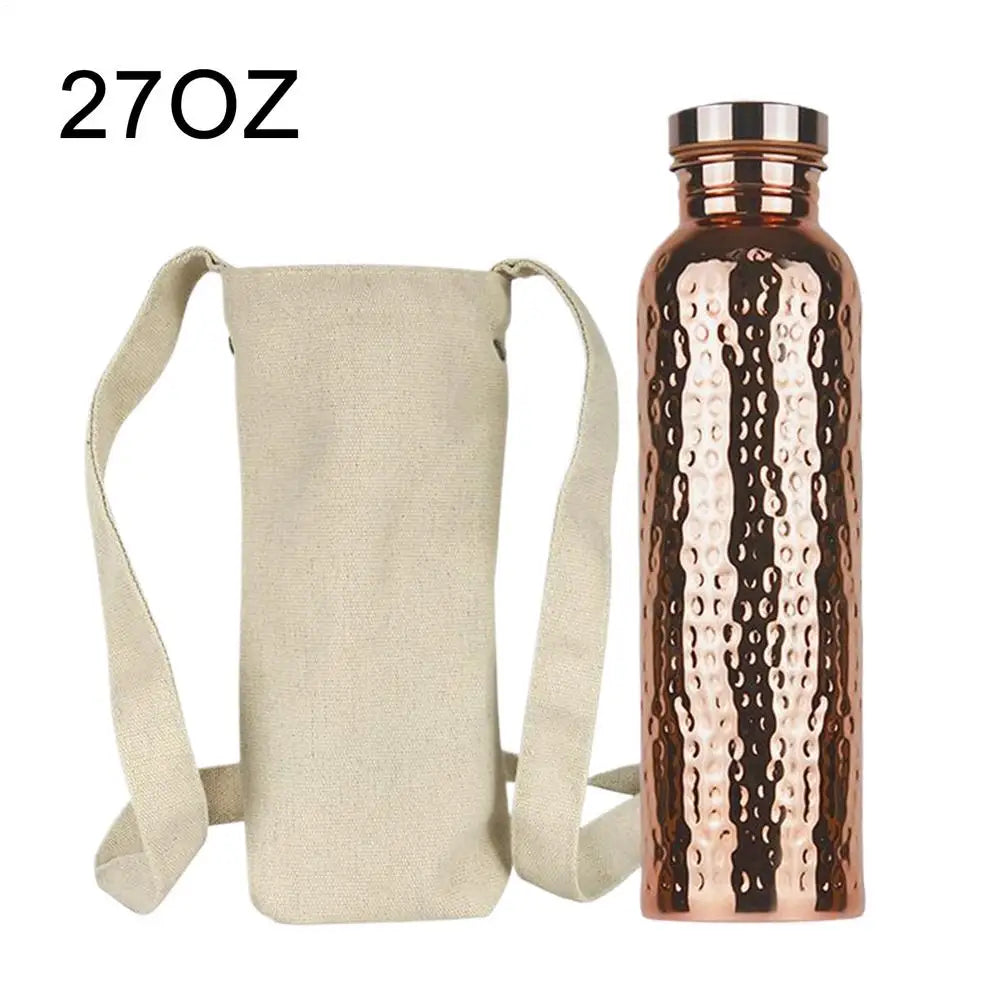 Botella de agua de cobre para beber, botella de agua aislada a prueba de fugas, taza portátil a prueba de fugas de 27Oz para hidratación, gimnasio, senderismo al aire libre