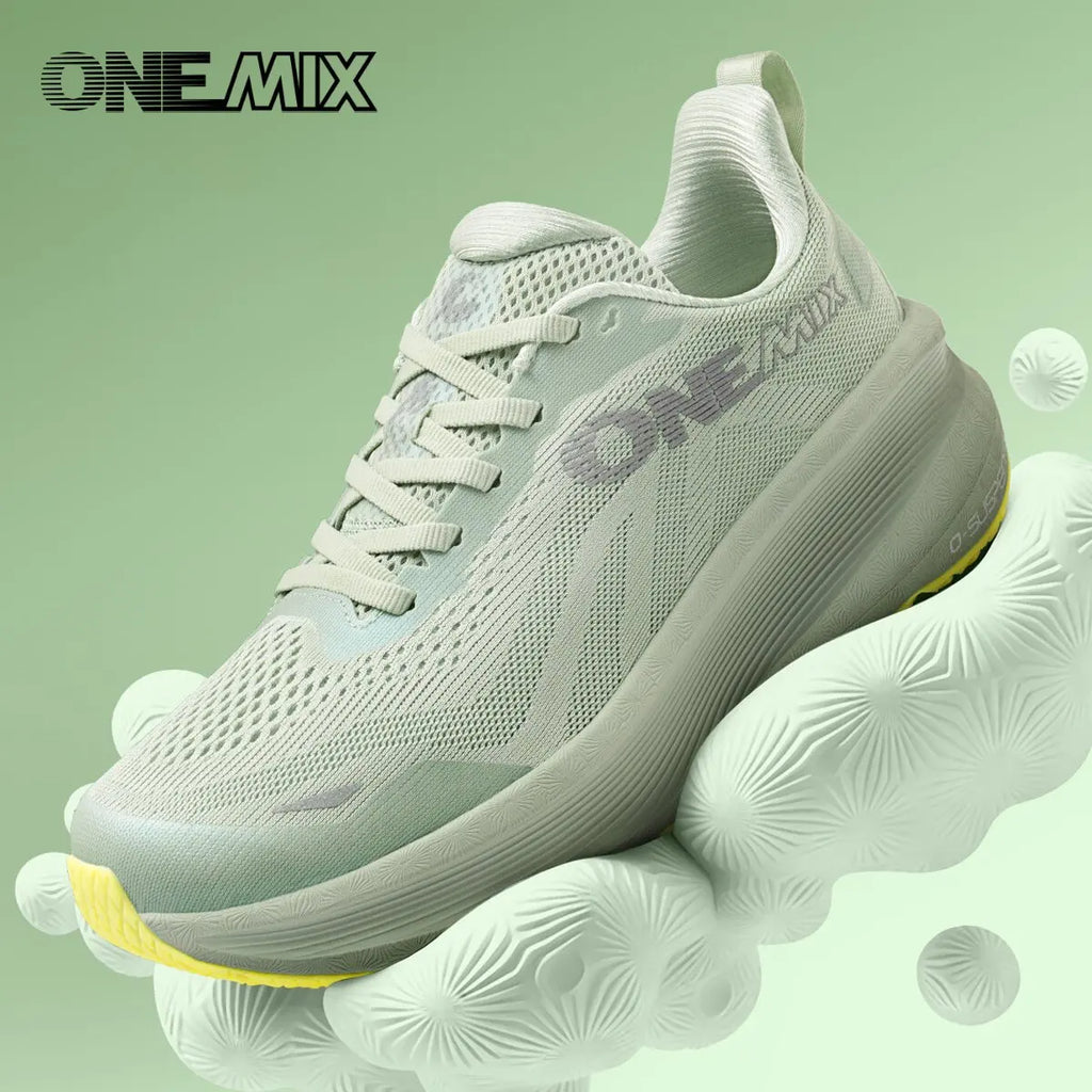 ONEMIX Zapatillas de deporte de malla transpirable y ligeras para mujer, zapatillas para correr con suela suave antideslizante y absorción de impactos, para fitness y uso versátil