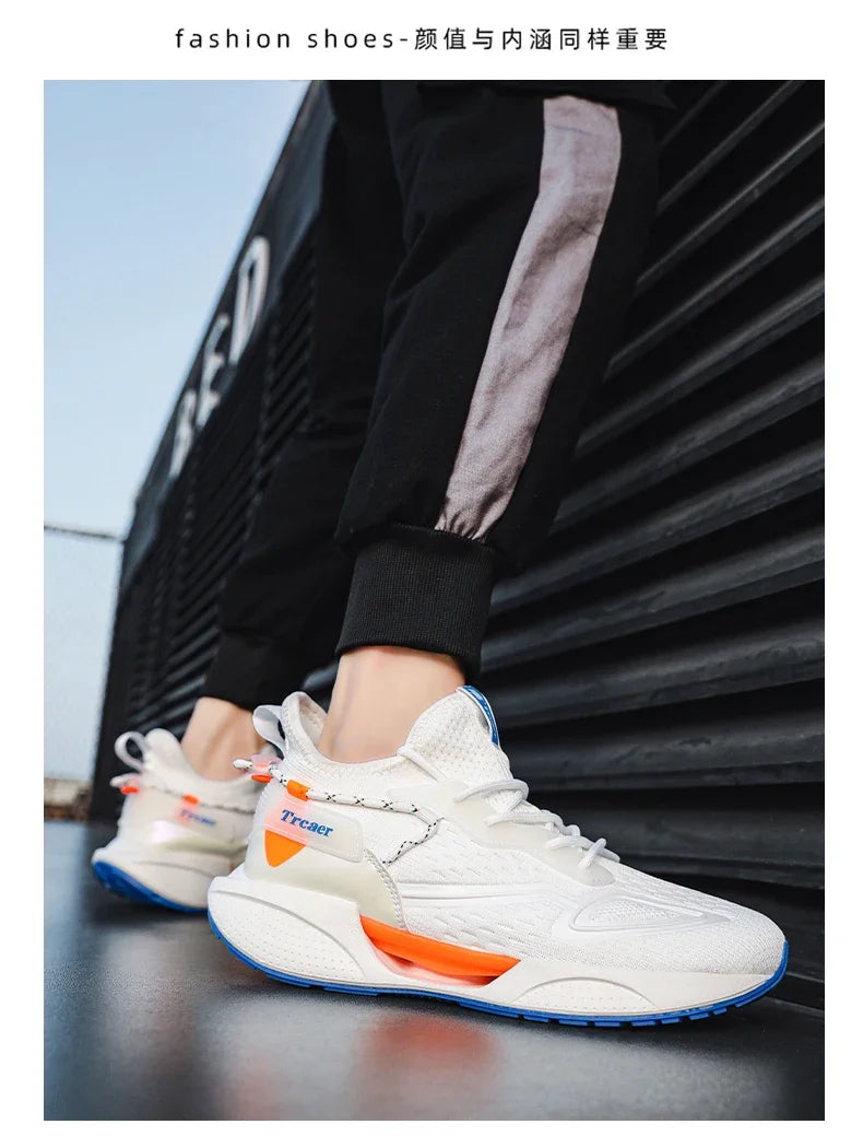 Zapatillas de deporte para hombre, zapatillas para correr de alta calidad con zapato de palomitas de maíz, cómodas zapatillas Unisex para correr, caminar, tenis informales, transpirables y ligeras