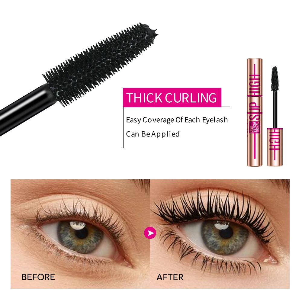 Máscara de pestañas fina y gruesa, resistente al agua, maquillaje natural para ojos, pestañas rizadas