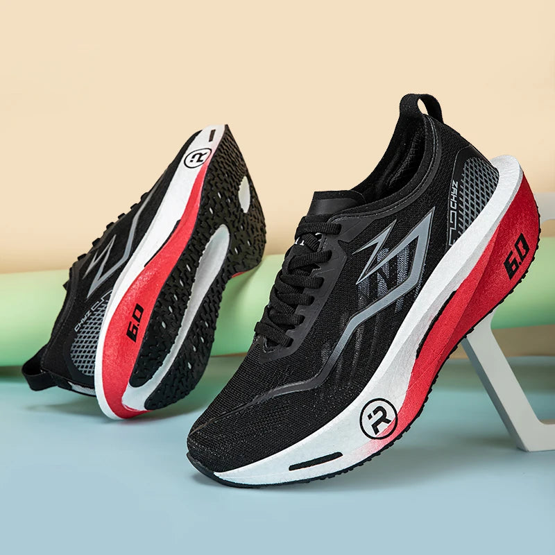 Zapatillas para correr para hombre, zapatillas deportivas para maratón con placa de carbono, transpirables, ligeras, cómodas, antideslizantes, deportivas especiales para mujer