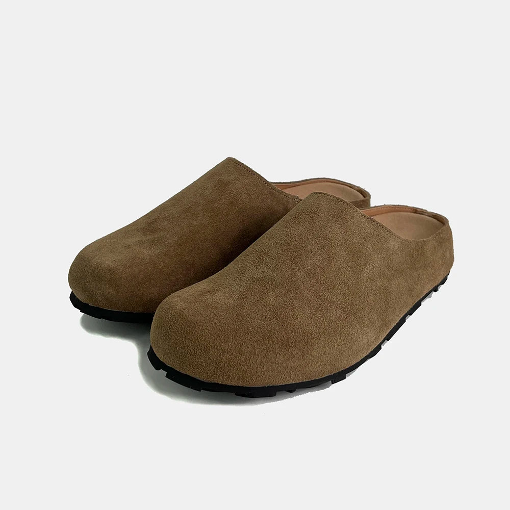 Zapatillas Cuero de vaca natural Cómodo Zapatilla de mujer clásica de marca de alta calidad