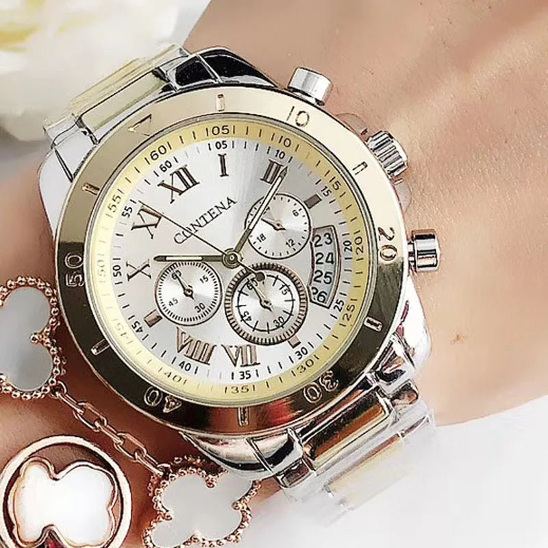 CONTENA Top Brand Luxury Watches for Women Fashion Creative Steel Bracelet Women's Watches Ladies Quartz Watch Reloj Mujer