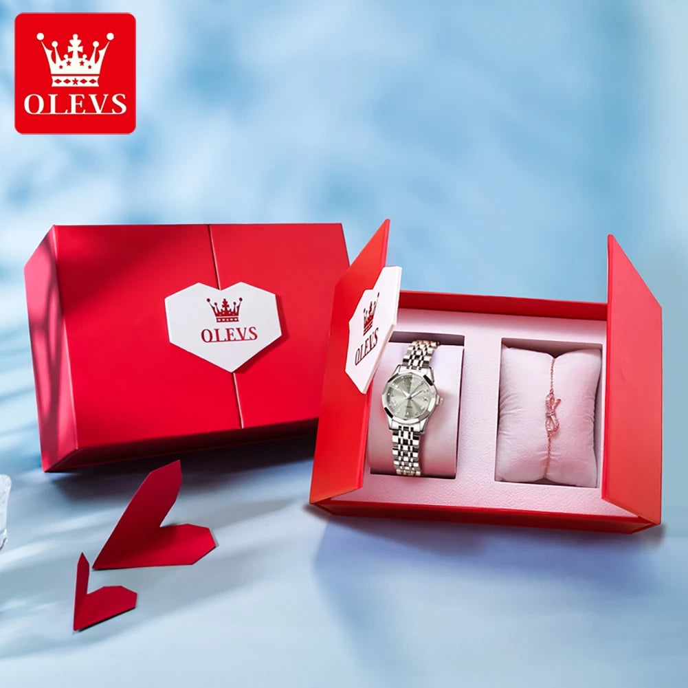 Reloj de Pulsera OLEVS 9931 para Mujer, Elegante, de Primera Marca, con Espejo en Forma de Rombo, Cuarzo Original, Diamantes, Acero Inoxidable, a la Moda, Resistente al Agua