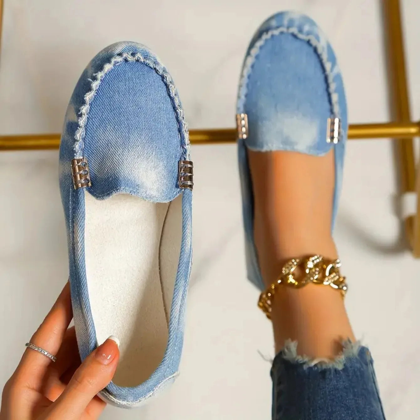 Mocasines De primavera y otoño, zapatillas resistentes al desgaste, Zapatos informales para Mujer, mocasines planos suaves antideslizantes a la moda, Zapatos De Mujer
