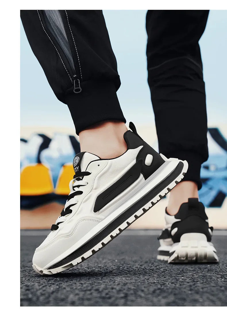 Zapatillas Deportivas Transpirables para Hombre, Primavera 2026, con Suela Suave Antideslizante, Blancas, Modernas, Estilo Casual