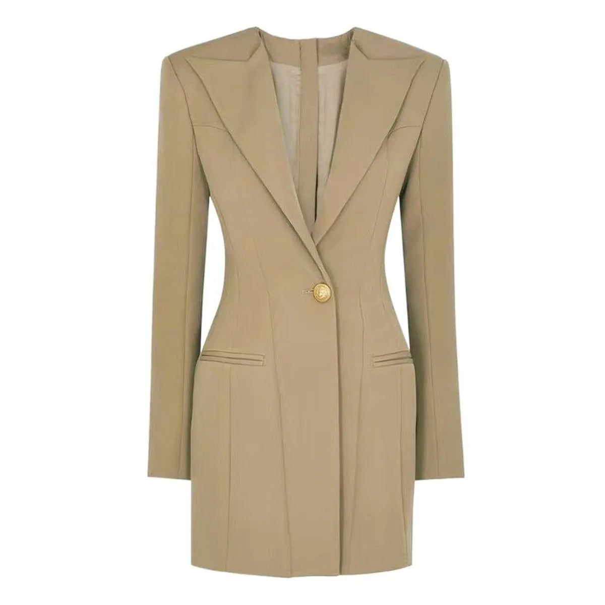 Primavera y otoño nueva moda de alto grado sólido de manga larga Delgado temperamento de viaje social vestido de moda de mujer Blazer
