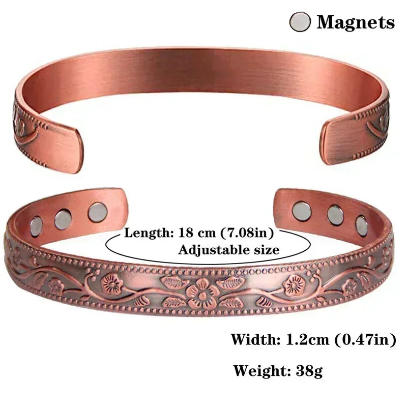 Pulsera magnética de cobre puro para hombres, imanes ajustables para artritis, brazalete para mujeres, terapia, brazaletes de energía para la salud, triangulación de envíos/al por mayor