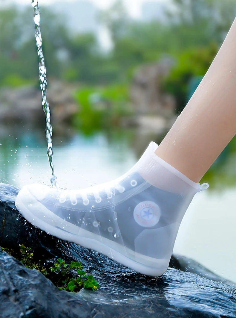 Cubrezapatos de Silicona Impermeables, Cubrebotas de Lluvia Antideslizantes, Cubrecalzado Unisex de Goma Resistente al Agua para Días Lluviosos