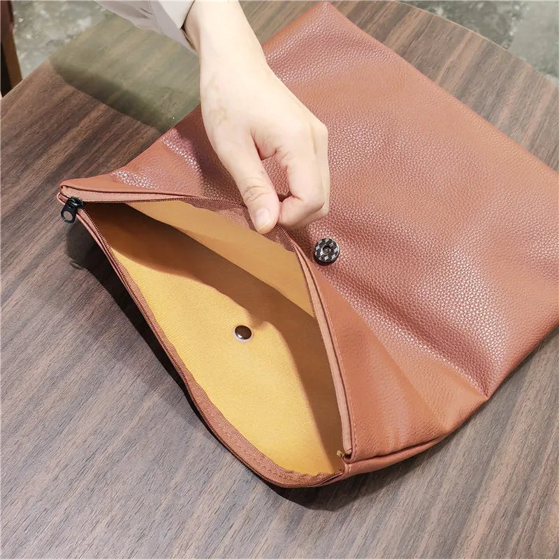 Bolsos de mano informales para mujer, bolsos de noche de cuero PU suave, bolso tipo sobre para fiesta, bolso para teléfono y portátil, Bolso de mano