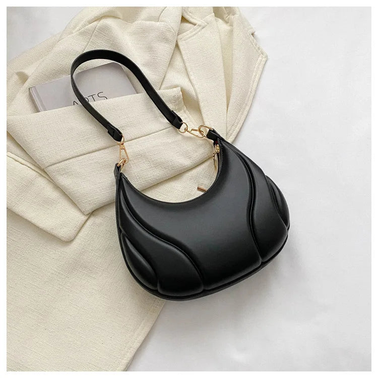 Elegante bolso de axila de cuero de Pu en relieve para mujer, bolso de hombro, bolso de mano de moda, bolso cruzado versátil para ir al trabajo