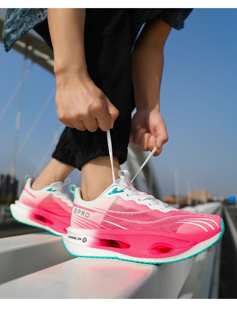    Zapatillas de Running Marathon para Hombre, con Placa de Carbono, Casuales, Transpirables, para Tenis, Deportivas, Ligeras, para Mujer