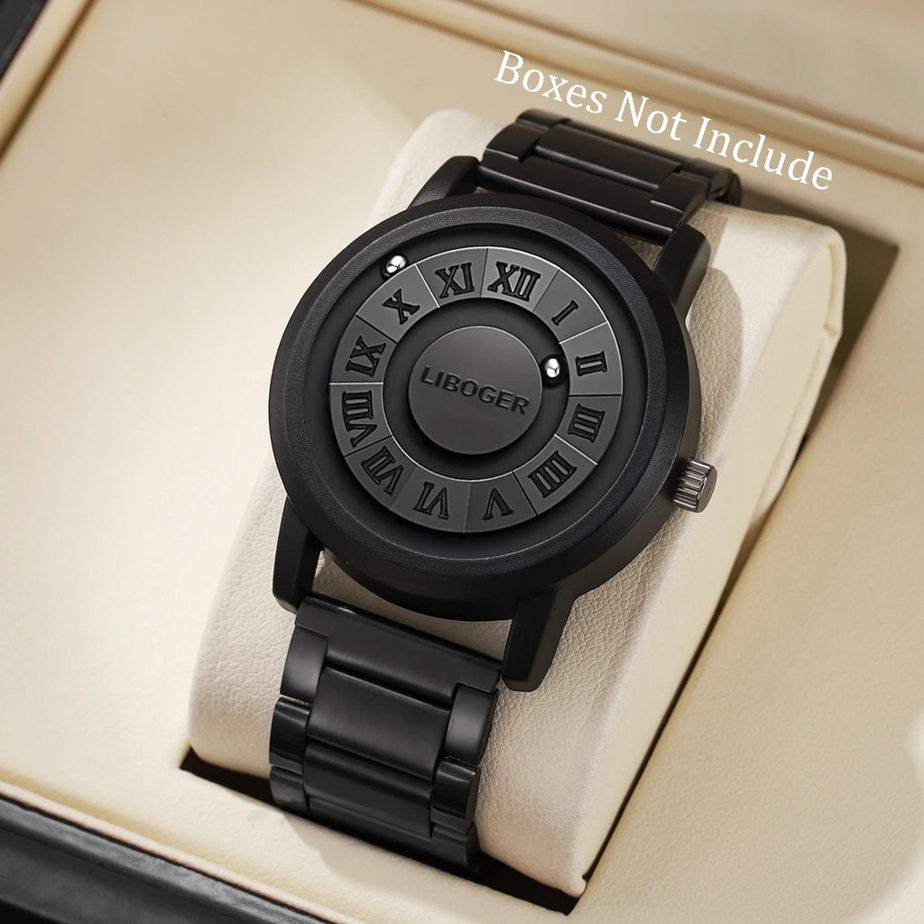 Relojes deportivos con suspensión magnética para hombre, relojes de pulsera de cuarzo informales para hombre, reloj Masculino (sin caja)