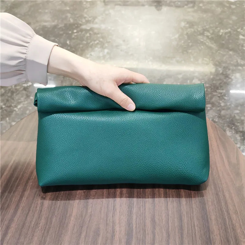 Bolsos de mano informales para mujer, bolsos de noche de cuero PU suave, bolso tipo sobre para fiesta, bolso para teléfono y portátil, Bolso de mano