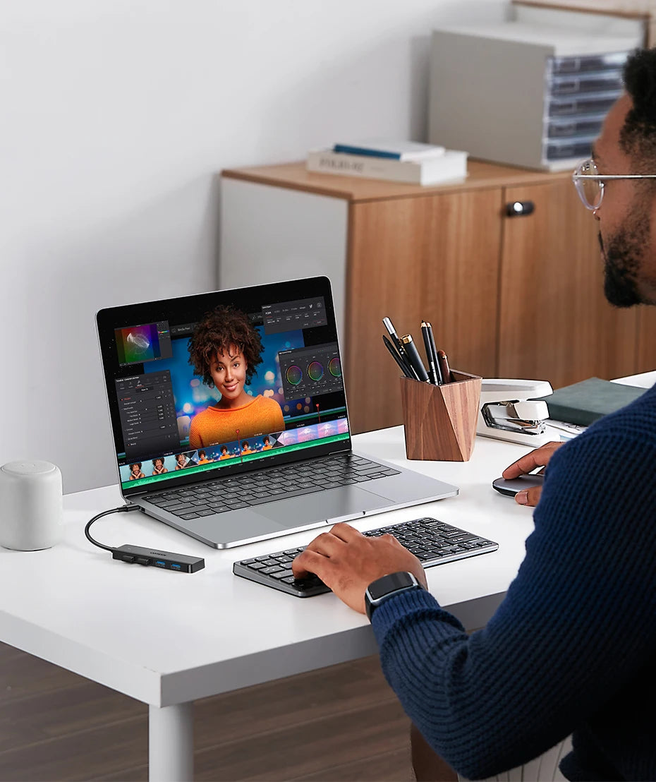 Hub USB 3.0 UGREEN 4 Puertos – 5Gbps, USB-C, Compatible con Mac, PC, Xbox, PS5