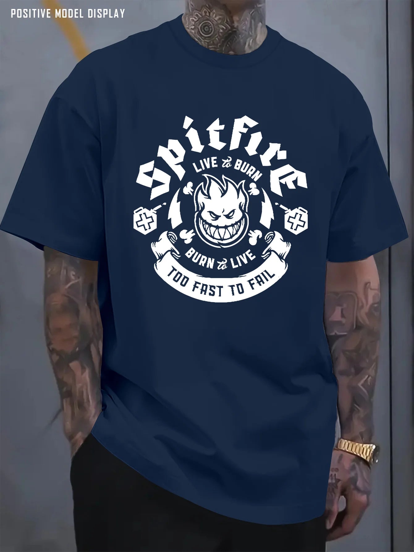 Camiseta de manga corta con cuello redondo para hombre, 100% algodón, informal, holgada, con estampado de letras, cómoda, deportiva, para verano