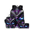 Mochilas Escolares de Tres Piezas con Estampado de Robots Mecánicos para Niños y Niñas, el Mejor Regalo, Diseño Plano 2D de Dibujos Animados