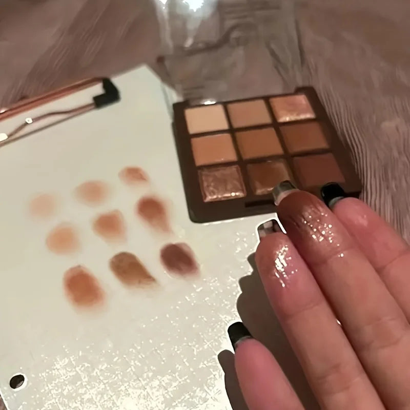 2024 Mocha Chocolate 9 colores paleta de sombra de ojos mate nacarado brillo acabado maquillaje paleta de sombra de ojos de Chocolate