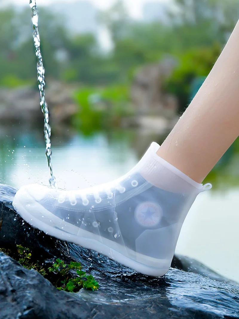 Cubrezapatos de Silicona Impermeables, Cubrebotas de Lluvia Antideslizantes, Cubrecalzado Unisex de Goma Resistente al Agua para Días Lluviosos